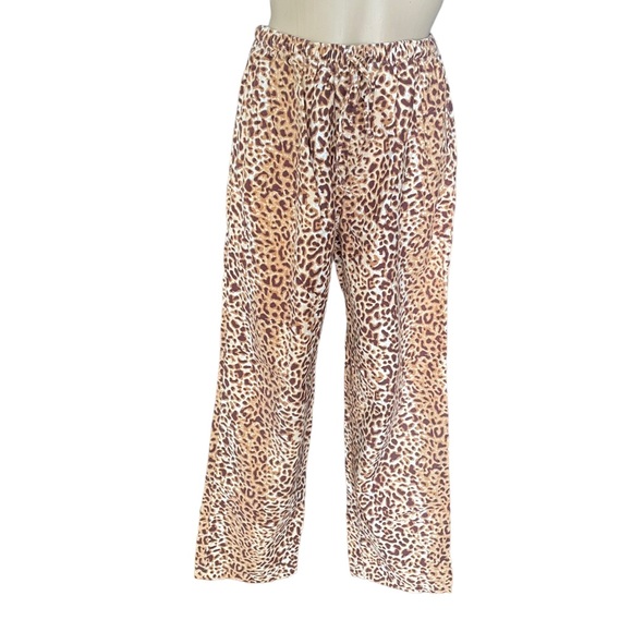 DELICATES Pajamas Animal Print Button Down Top Drawstring Pants Cotton Size XS - Picture 6 of 14